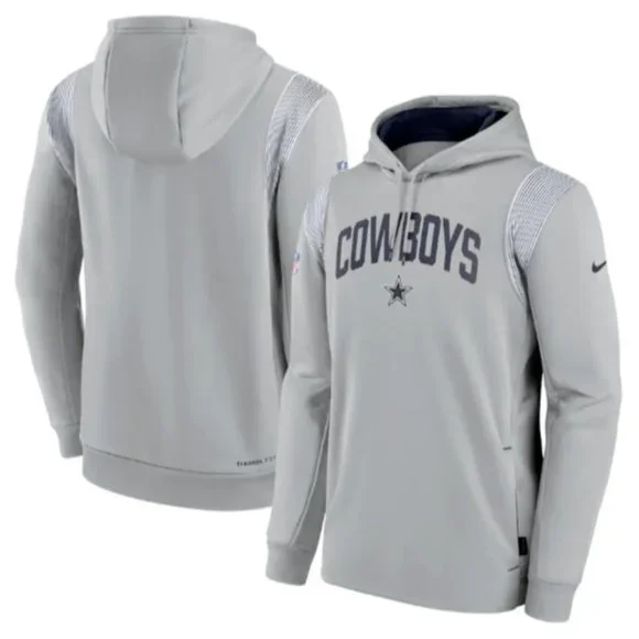 Nike Dallas Cowboys Sideline Therma-FIT Gray Pullover Hoodie Men’s XL New
